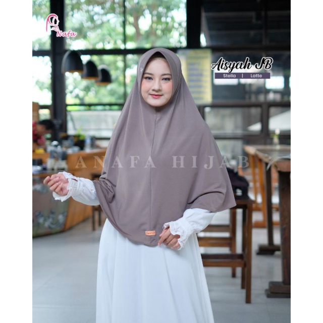 hijab jilbab kerudung instant bergo pet panjang jersey premium AISYAH JUMBO