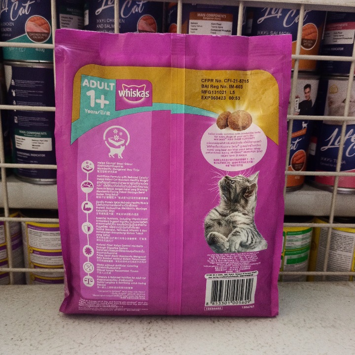 Makanan Kucing Whiskas Adult Indoor Kemasan 450G