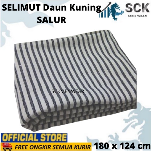 Selimut Garis Daun Kuning / Selimut Putih Salur Rumah Sakit / Perlengkapan Rumah GROSIR