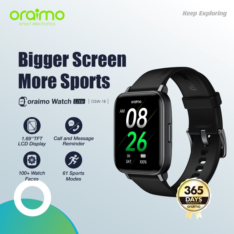 Smart Watch Oraimo OSW-18 Lite Smart Watch Jam Tangan Pintar 61 Sport