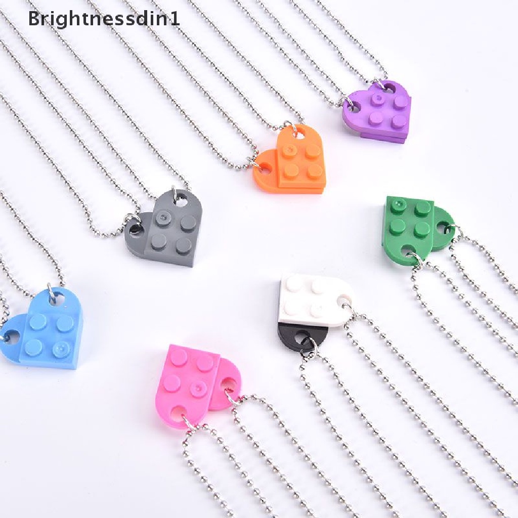 [Brightnessdin1] 2 Pcs Lucu Cinta Hati Bata Liontin Kalung Pasangan Persahabatan Wanita Pria Elemen Butik