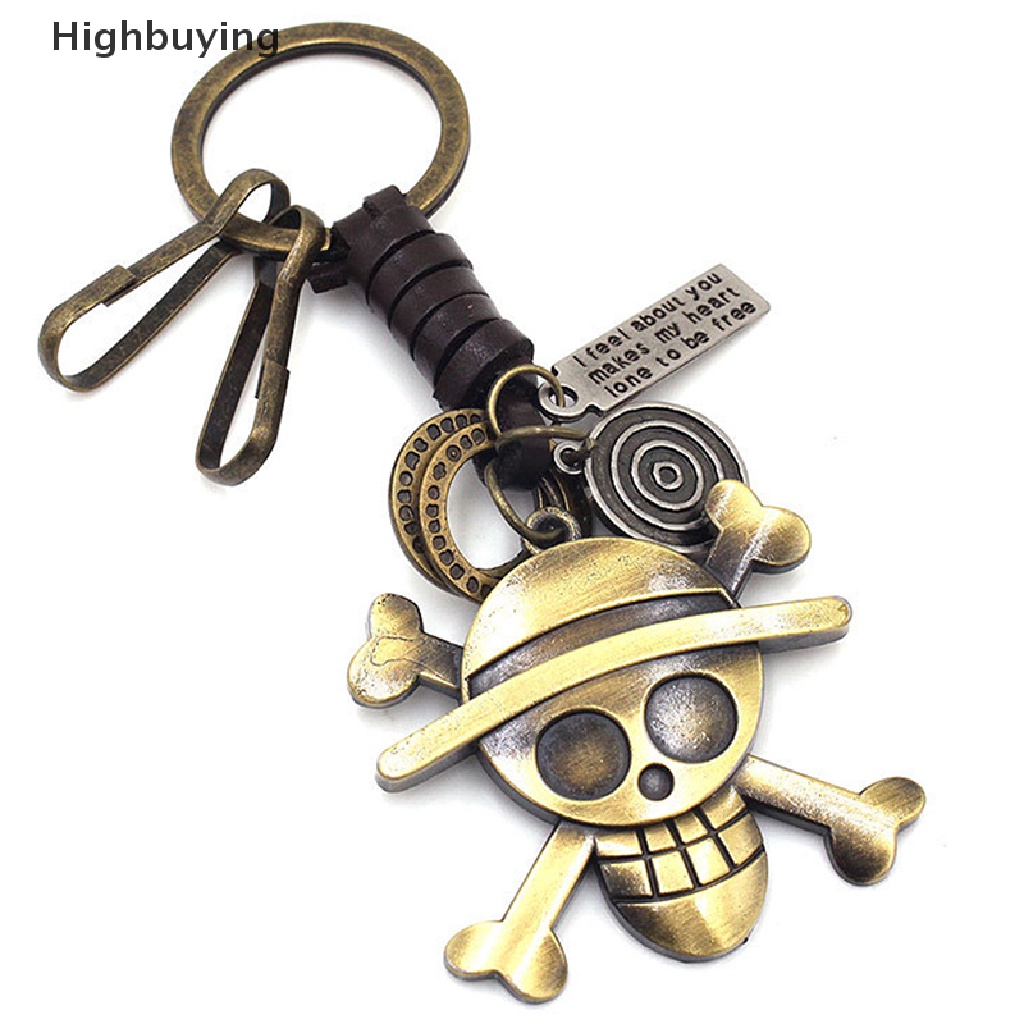 Hbid Perhiasan Fashion Anime Cosplay Aksesoris Punk Retro Gantungan Kunci Liontin Topi Jerami Logo Logam Gantungan Kunci Key Rings Key Holder Glory