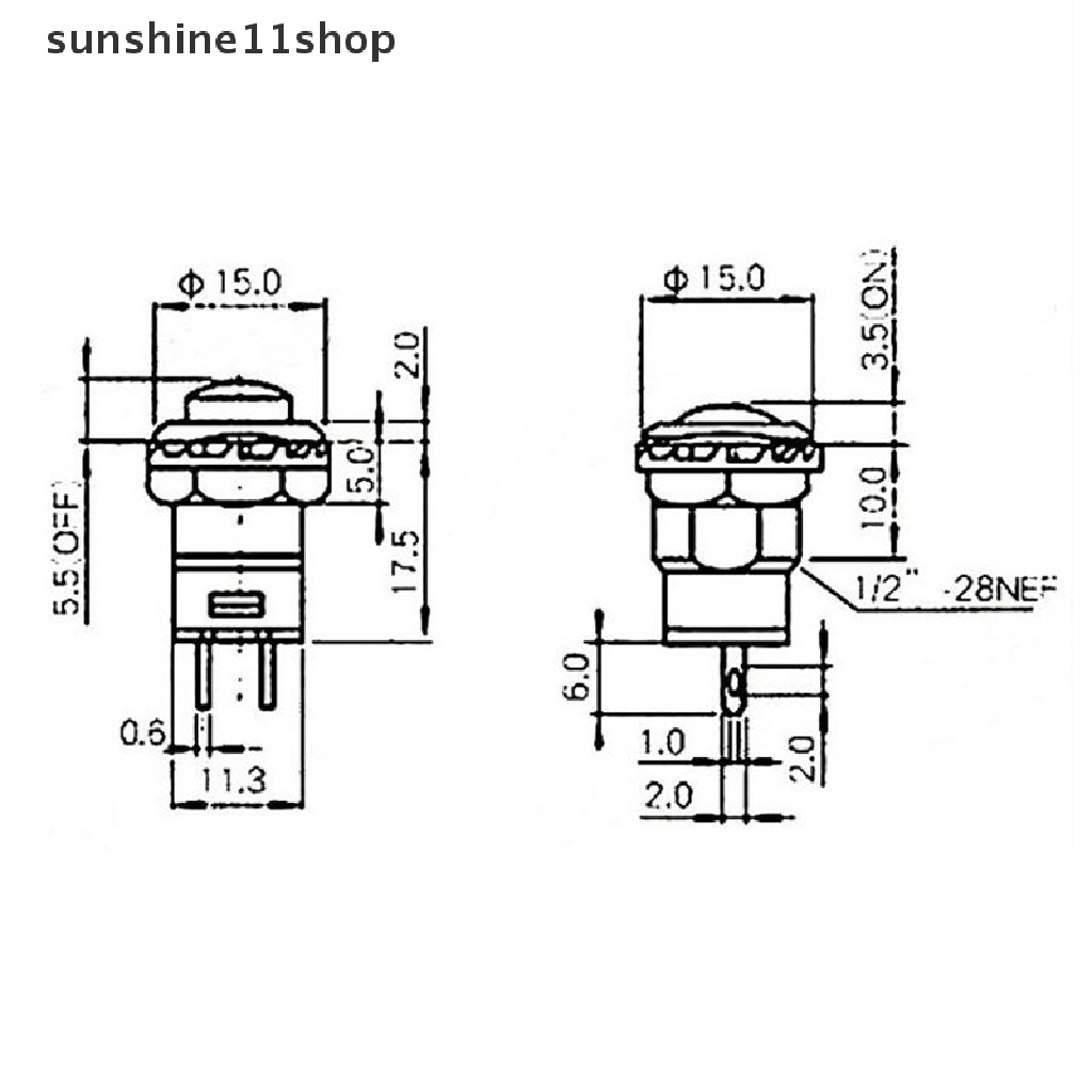 Sho 6pcs Self-Lock/Saklar Tombol Tekan Momentary DS-428/427 Saklar Tombol OFF- ON N