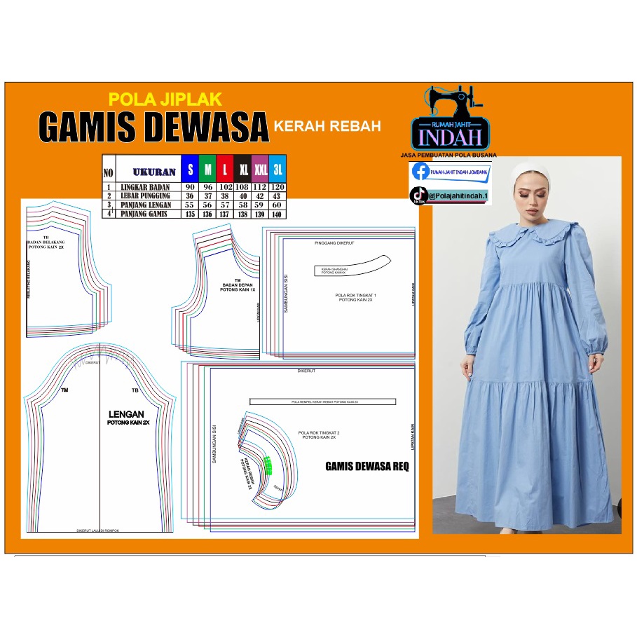 POLA GAMIS DEWASA POLA GAMIS DEWASA KERAH REBAH POLA GAMIS DEWASA BARU