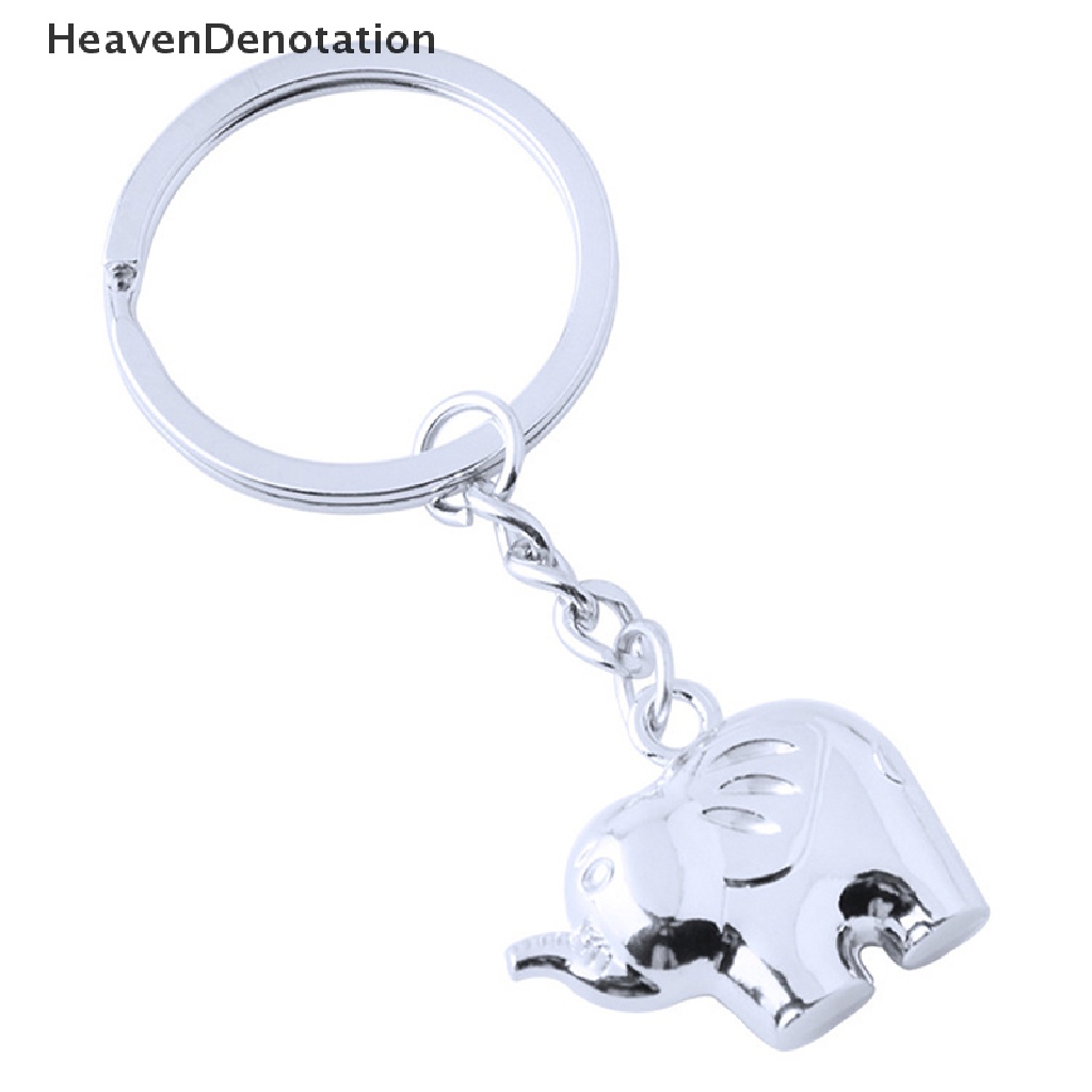 [HeavenDenotation] Fashion Indah Pet Gantungan Kunci Gajah Keyrings Warna Perak Gold Alloy Key Chain HDV