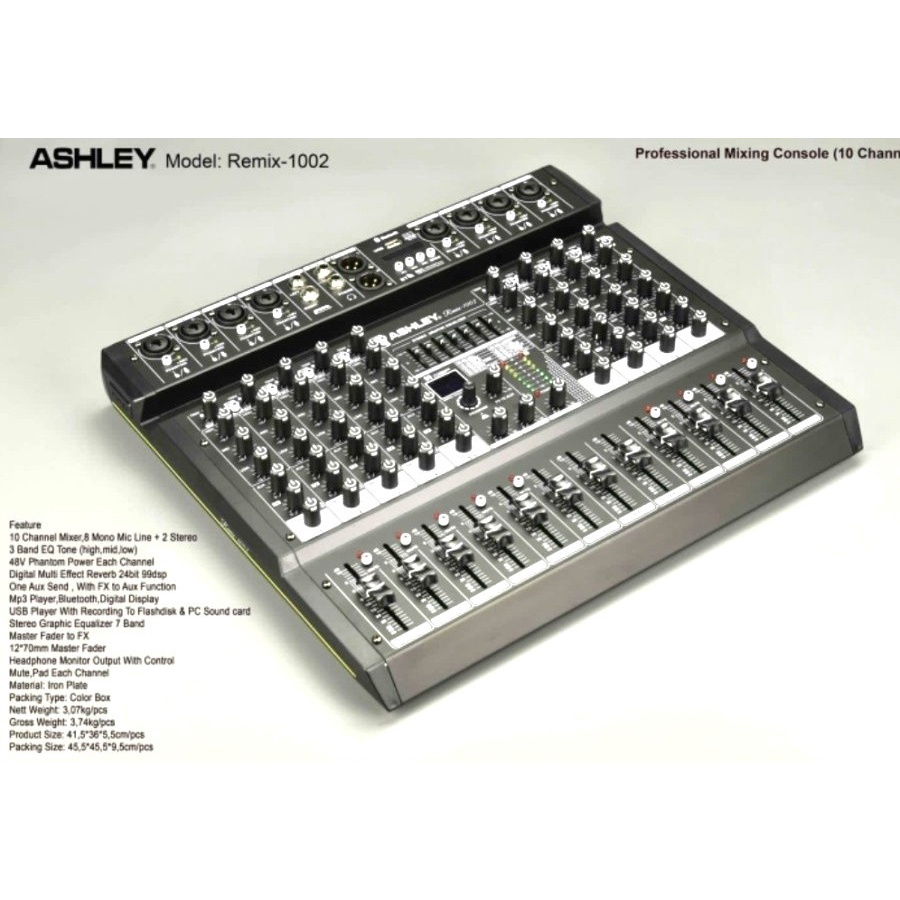 Mixer mikser audio ashley remix1002 remix 1002 10CH usb soundcard garansi ORI