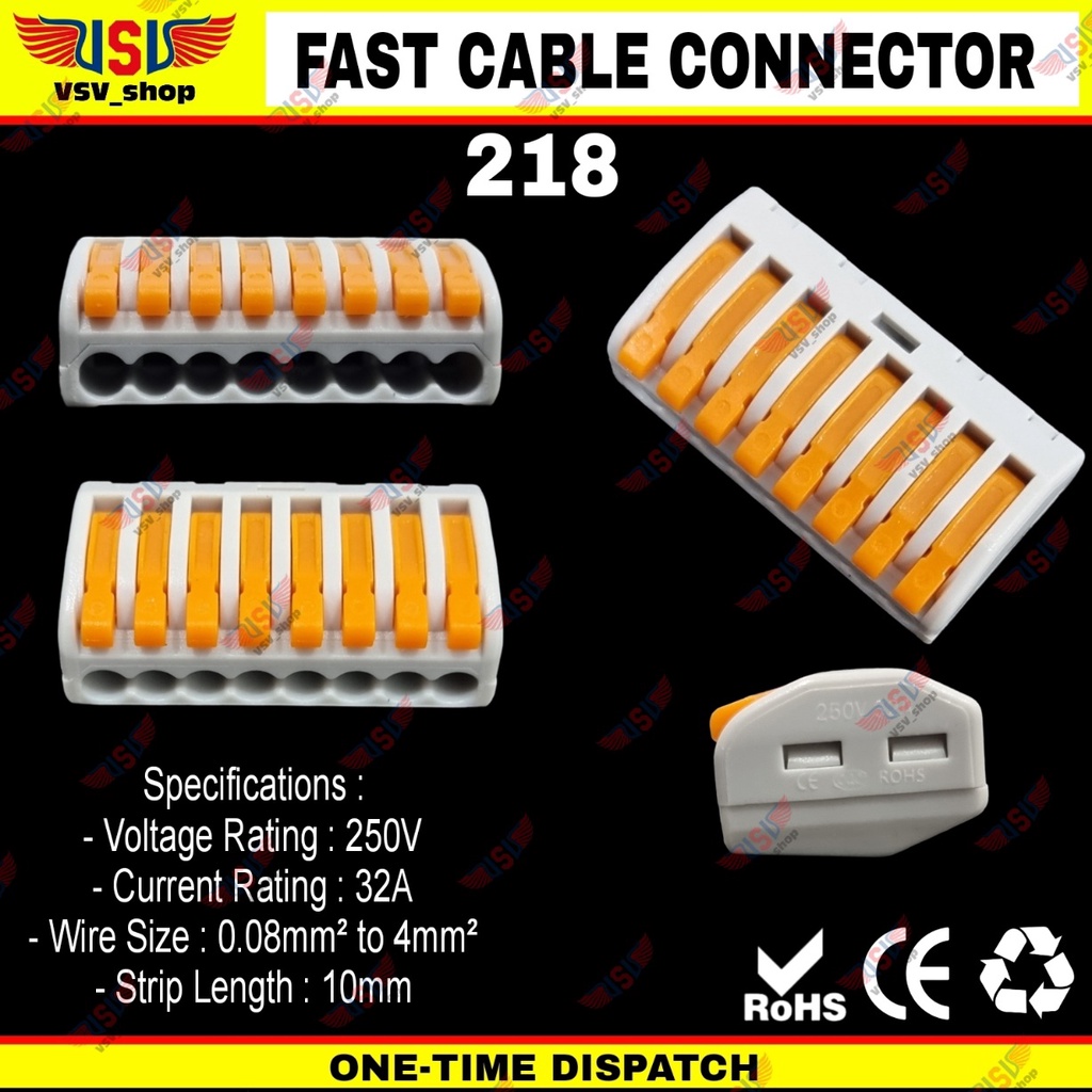 Sambungan Kabel listik Konektor wago Terminal 8 pin Penyambung Kabel