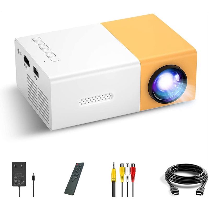 Mini Proyektor LED YG300 memberikan garis HDMI、Holder HD LED Projector Mini Proyektor