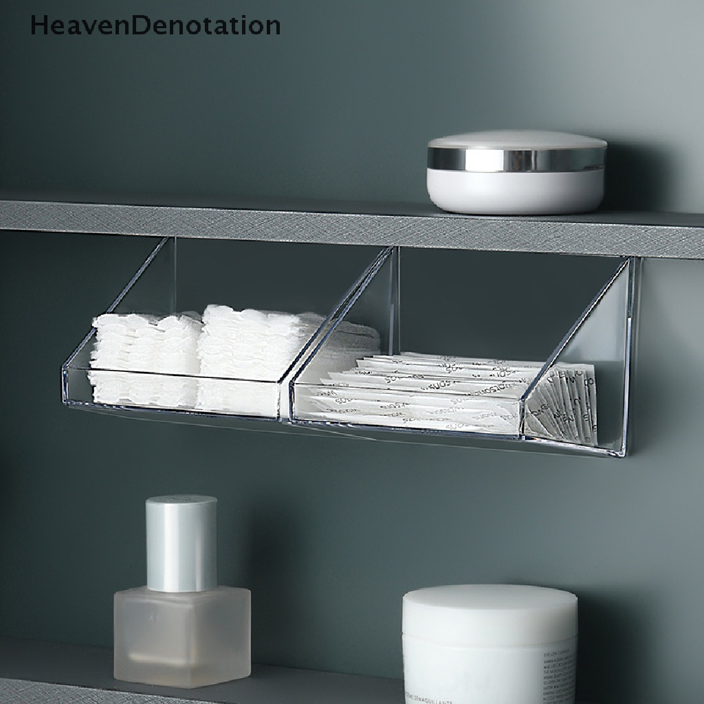 [HeavenDenotation] Rak Penyimpanan Plastik Tempel Dinding Kotak Kamar Mandi Dapur Organizer Container Shelf HDV