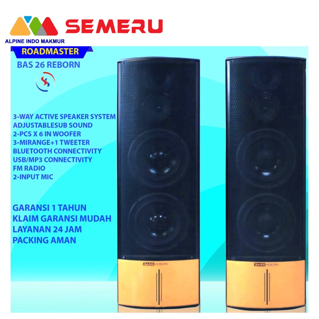 ROADMASTER SPEAKER AKTIF + BLUETOOTH BASS-26 REBORN KHUSUS MAKASSAR