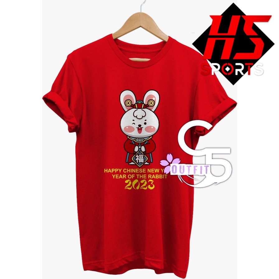 KAOS IMLEK - BAJU IMLEK KELINCI BAWA TULISAN HOKI CINA - TSHIRT IMLEK