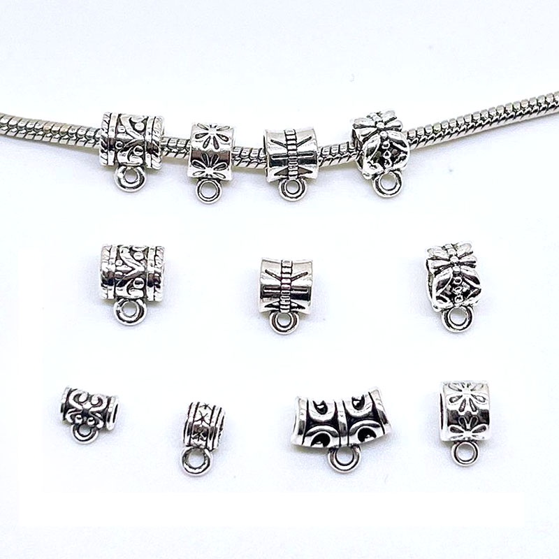 20pcs Zinc Three-way Bead DIY Manik-Manik Konektor Logam Lubang Besar Cocok Untuk Membuat Charm Gelang Kalung Liontin