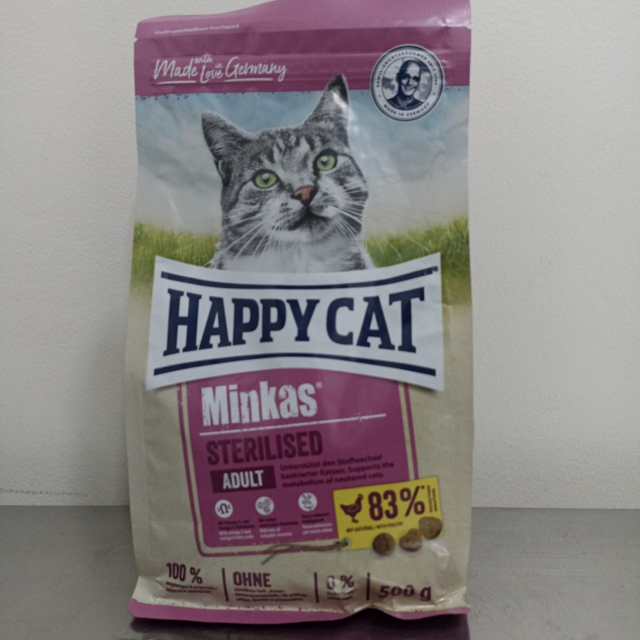 MAKANAN KUCING HAPPY CAT MINKAS ADULT STERILISED 500 GRAM FRESPACK