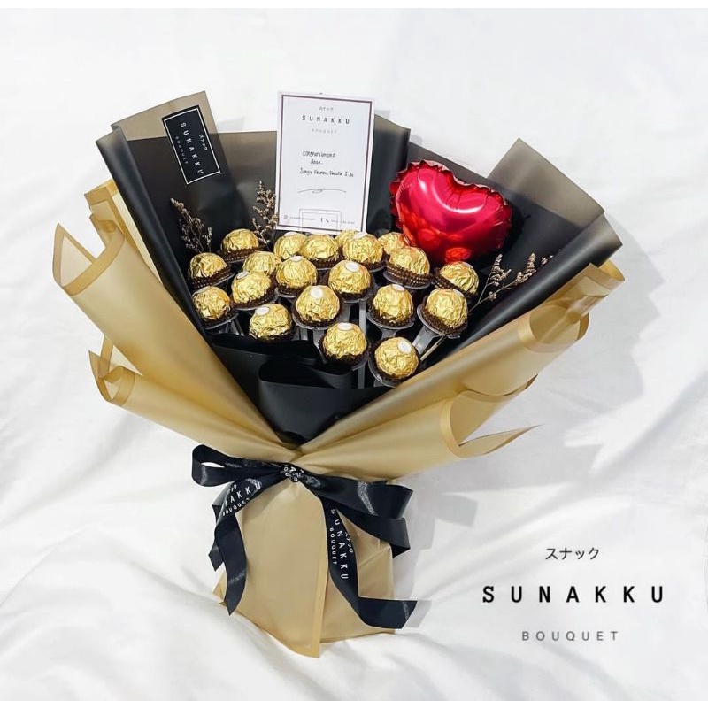 Ferrero Chocolate Bouquet | Graduation Doll Hampers Hadiah Kado Cokelat Wisuda Birthday Ulang Tahun 