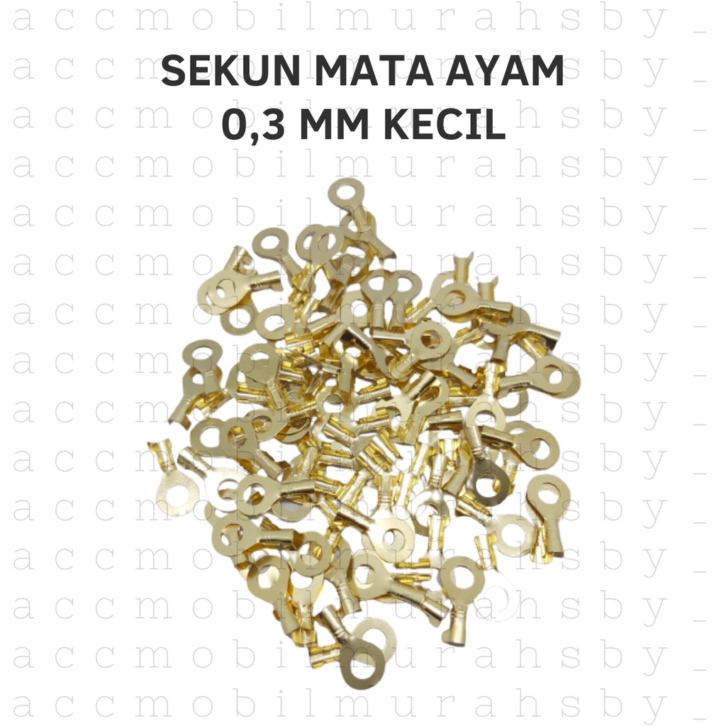 Skun Sekun Terminal Mata Ayam Sekun Kabel Bulat Mata Ayam 0,3MM - BESAR/SEDANG/KECIL