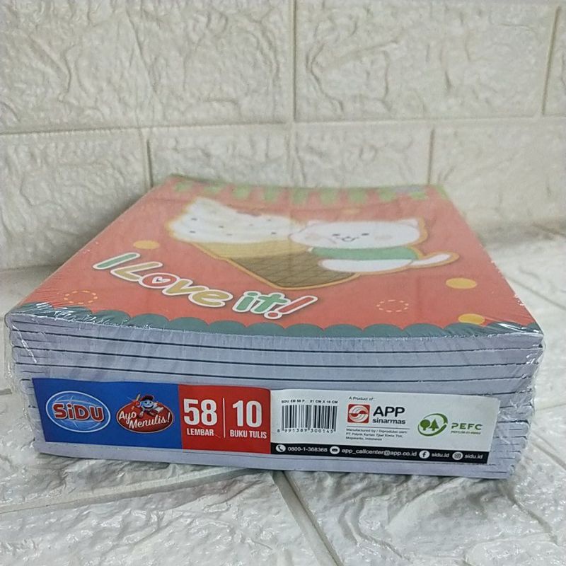 

BUKU TULIS SIDU 58 lembar (1 PAK 10 BUKU)