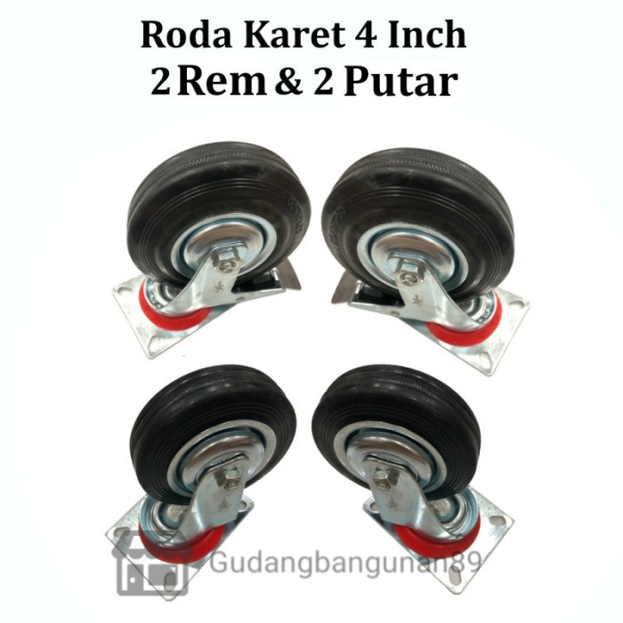 Roda Troli Trolley Etalase Karet Xanders Hitam 4 In Set Rem Hidup