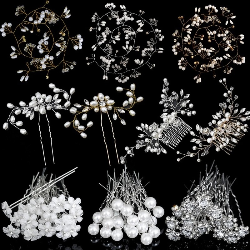 [Unggulan] Sisir Rambut Pernikahan Korea Fashion Hairdress Bride Headpiece Bride Handmade Mutiara Hair Band Hiasan Kepala
