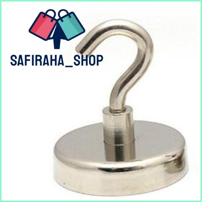 Magnet Neodymium Hook / Magnet Neodymium Hook Kuat 160Kg / Magnet Neodymium Hook Bulat /Alat Untuk M