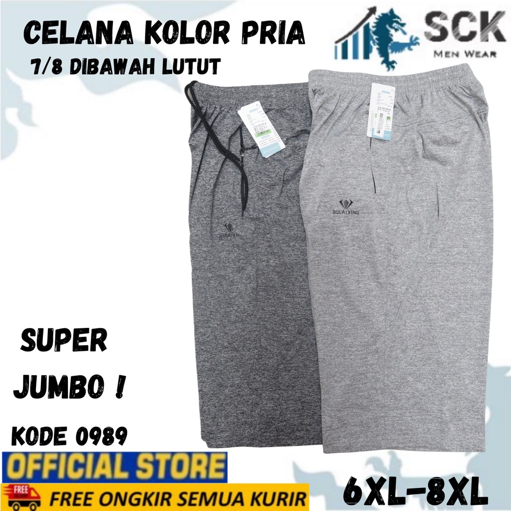 Celana Kolor PENDEK Pria MISTY 0989 POLOS JUMBO / Celana Kolor Karet Pendek Katun Distro - sckmenwear GROSIR