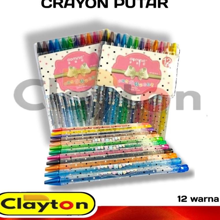 

V86 Crayon Putar Panjang 12 warna Dominic / Crayon / Pensil Warna Putar 12 warna CUCI GUDANG ョ