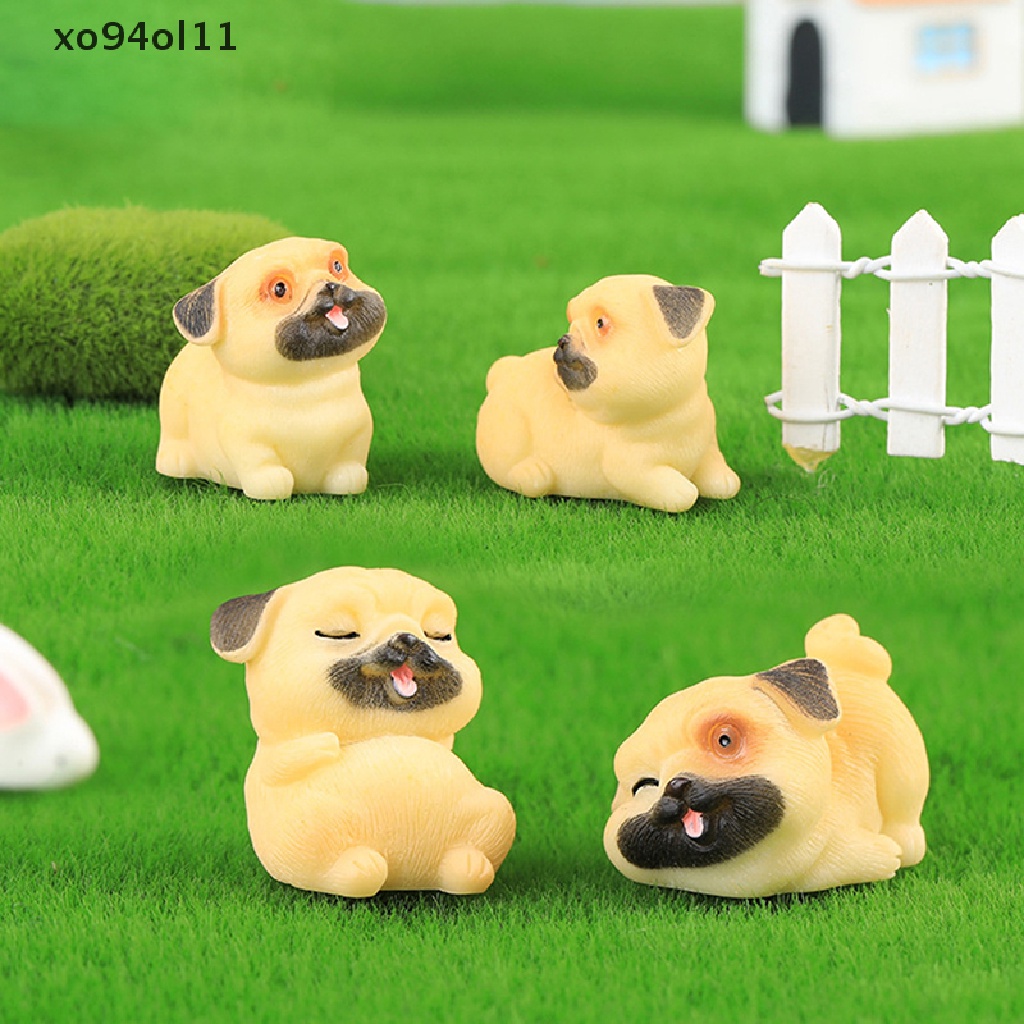 Xo Miniatur Simulasi Pug Patung Hewan Lanskap Mikro Ornamen Dashboard Mobil Rumah OL