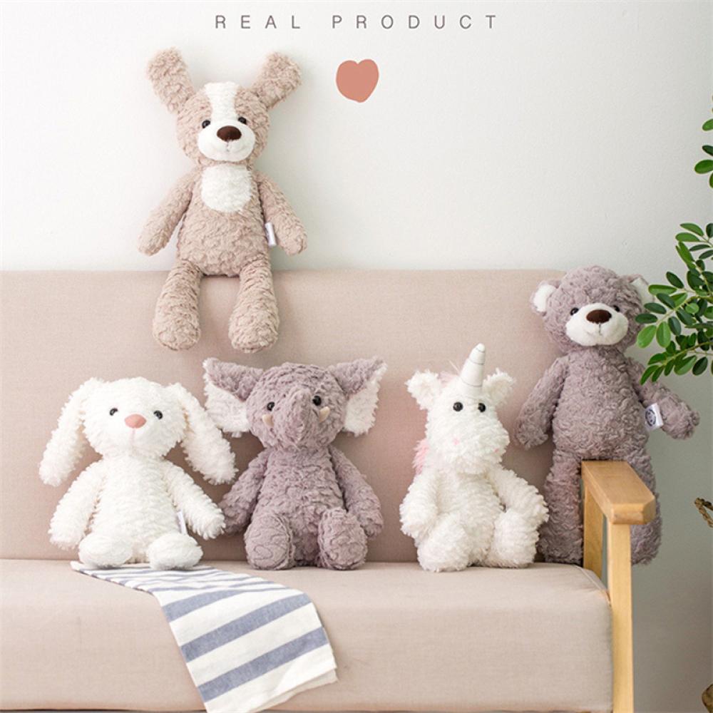 Timekey Lucu Lembut Kaki Panjang Mainan Mewah Boneka Kartun Hewan Bayi Menenangkan Mainan Bunny Unicorn Dino Dekorasi Rumah Boneka Untuk Anak Kids N8U3