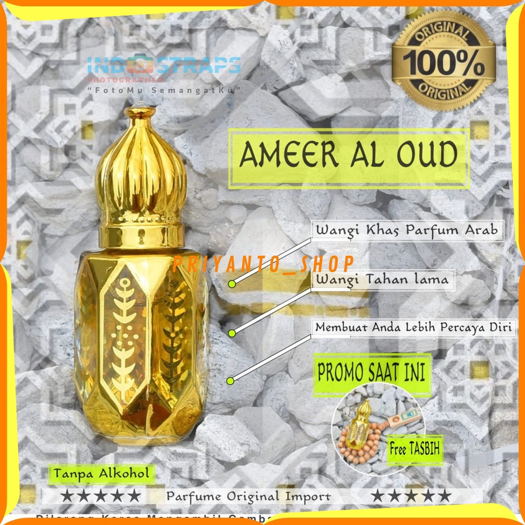 PROMO TERBARU MINYAK WANGI GAHARU AMEER AL OUD ASLI IMPORT ARAB PARFUM SHOLAT