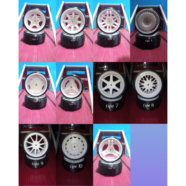 4pcs velg drift mainan RC WPL D42 dan d12 hex 5mm 1/10