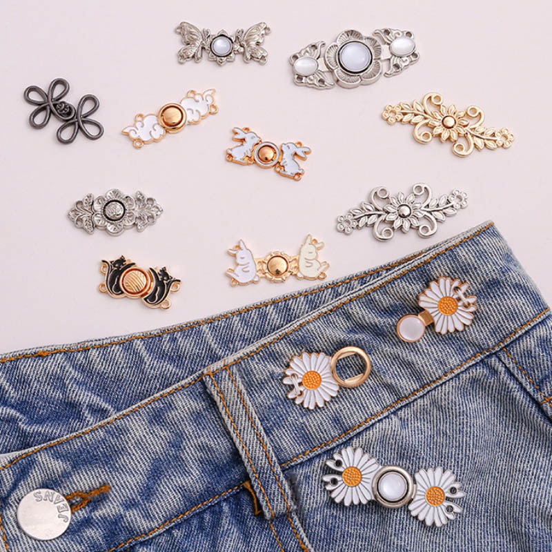 Little Daisy Waist Artifact Jeans Waist Pengencang Pinggang Penyesuaian Gesper Celana Tetap Elastis Gesper