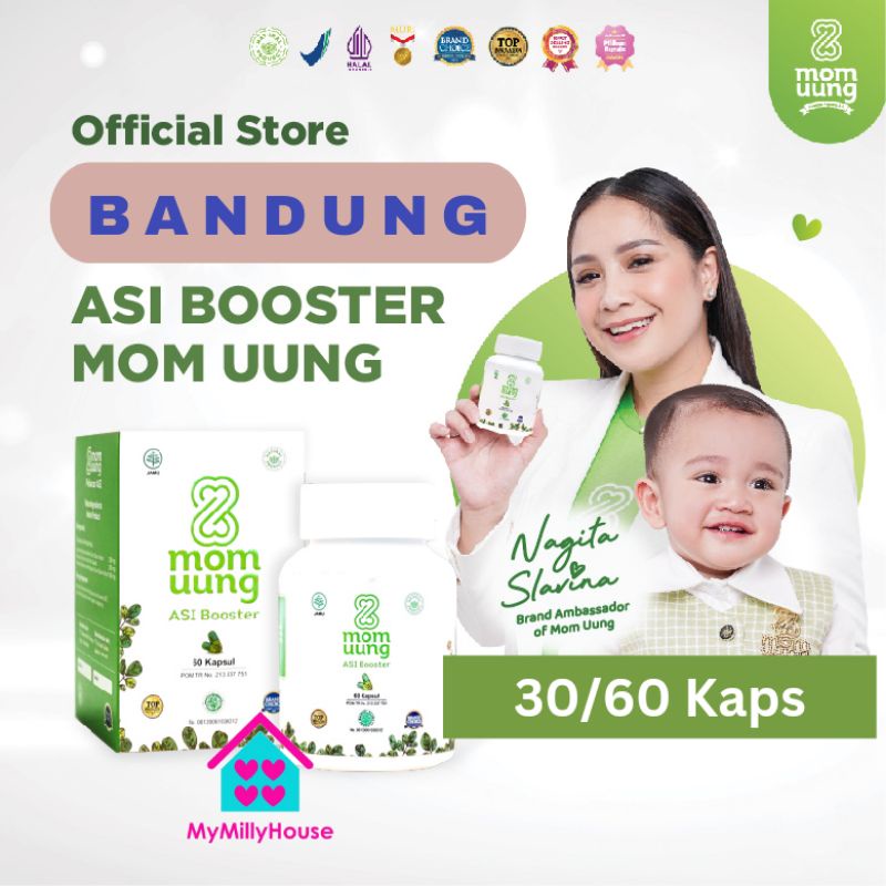 AGEN RESMI BANDUNG MOMUUNG Mom Uung Pelancar Asi HERBAL BPOM HALAL Asi Booster / 60 Kapsul kelorcap kelor 30 kapsul