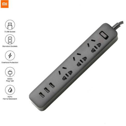Xiaomi Smart Powerstrip Colokan Listrik Charger 3 USB Port + 3 Colokan