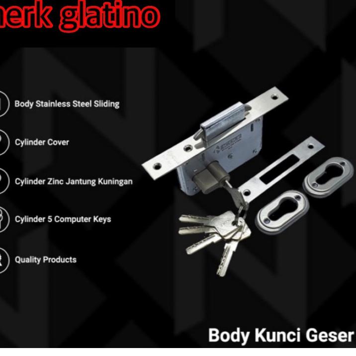 ☞ BODY MEKAR BODY KUNCI PINTU GESER SLEDING DOOR STAINLESS STEEL KUNCI PINTU SLIDING PINTU GESER STA