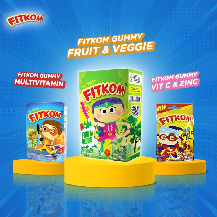 Fitkom Gummy Fruit &amp; Veggie - Isi 5 Sachet @21gram