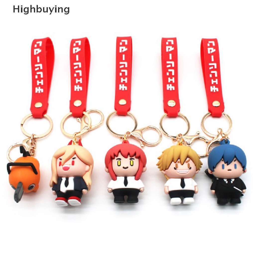 Hbid Chain Man 3D Rubber Q Version Gantungan Kunci Anime Lucu Pochita Makima Ornamen Tas Liontin Cosplay Props Mainan Gantungan Kunci Keyring Glory