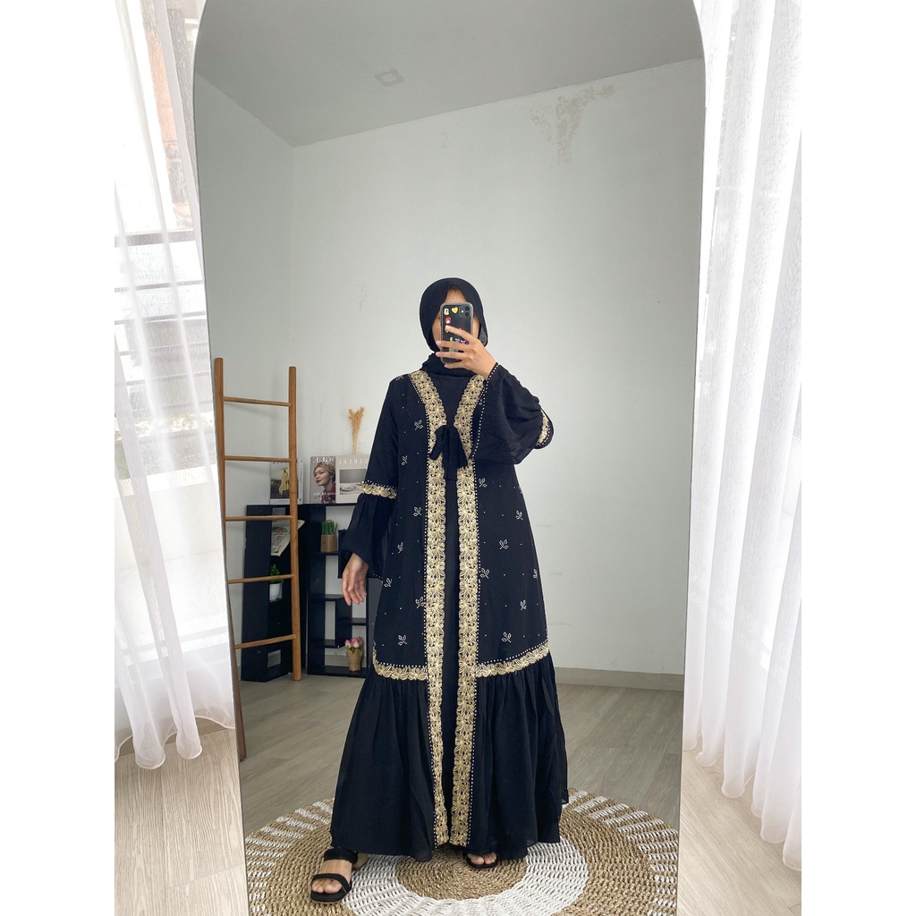 ABAYA KARIMA / Gamis Turkey / Longdress Muslimah / Maxy Formal / Busana Muslim / Dress Kondangan / Pakaian Mewah Arabic