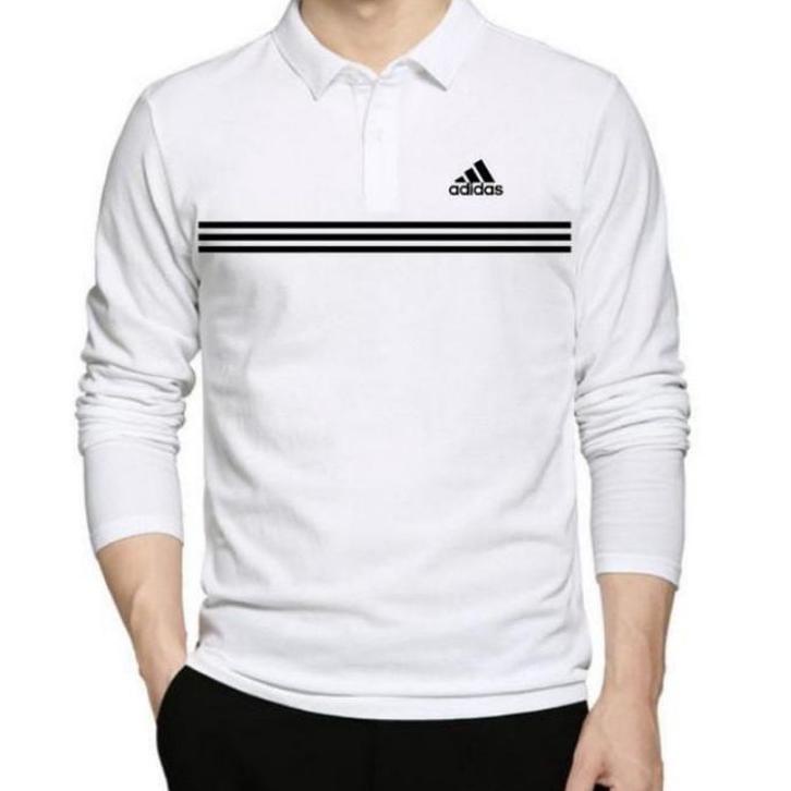 Siap Kirim Polo shirt Kaos Kerah Pria Lengan Panjang Adidas Strip Hh Quality