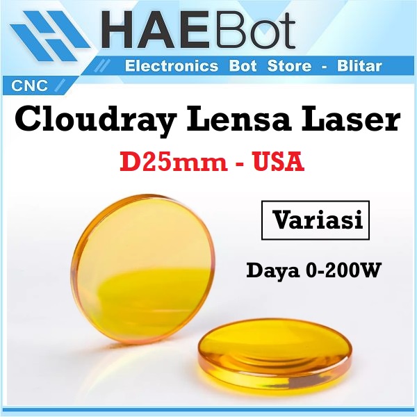 [HAEBOT] Cloudray Lensa Laser Co2 D25mm 25mm USA ZnSe FL CNC Fokus Focus Lens CL88 Head Cutting Engraver