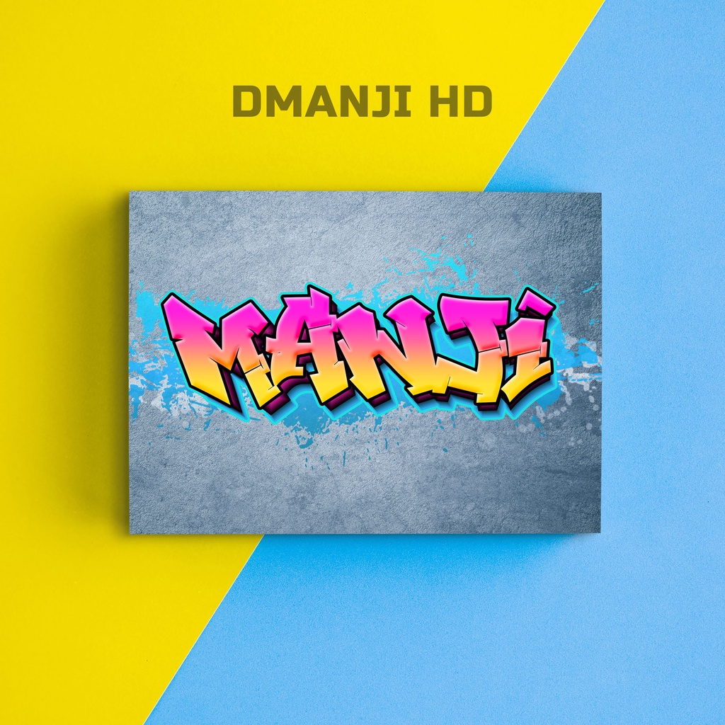 DMANJI HD - Custome Nama Text 3D GRAFITY Bingkai kayu  | Hiasan kamar tidur | Hiasan dinding kamar c