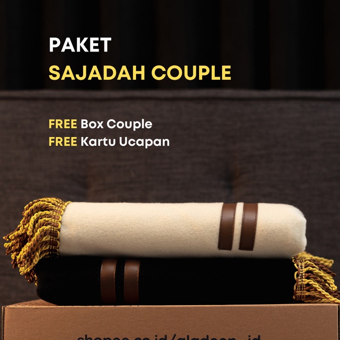 Sajadah Paket Sajadah Couple Aladeen (Tanpa Busa) Size Dewasa & Anak Free Box