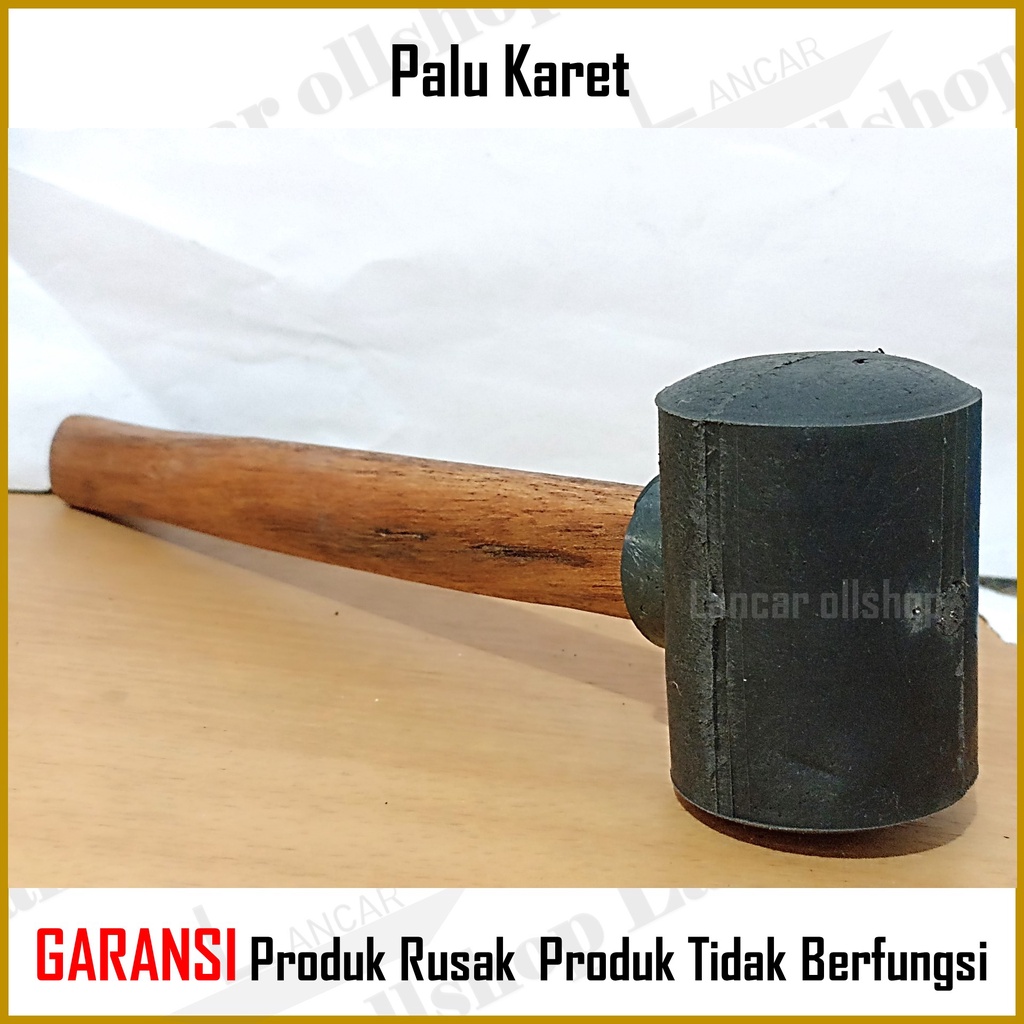 Palu Karet / Palu Keramik / Palu Granit High Quality Gagang Kayu Martil Rubber Hammer Wooden Handle 8 Oz