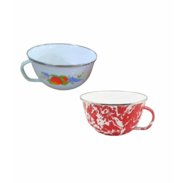 Mangkok Sup/Mug Sereal Enamel 14 cm