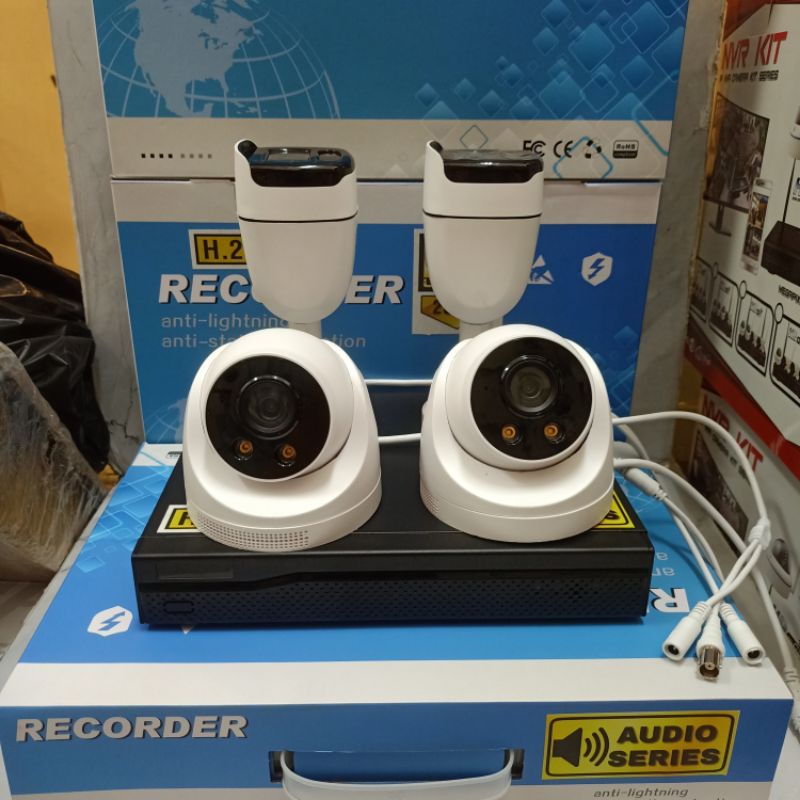 PAKET CCTV 4CH 1 / 2 / 3 / 4 KAMERA 8MP UHD 2560P COLORVU AUDIO SERIES KOMPLIT