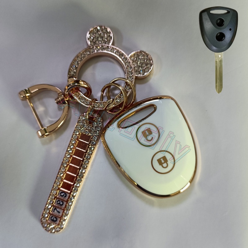 TPU Golden Edge Key Remote Mobil - DAIHATSU SIGRA CALYA / GRAND AVANZA Toyota Case Key Remote Kunci fob