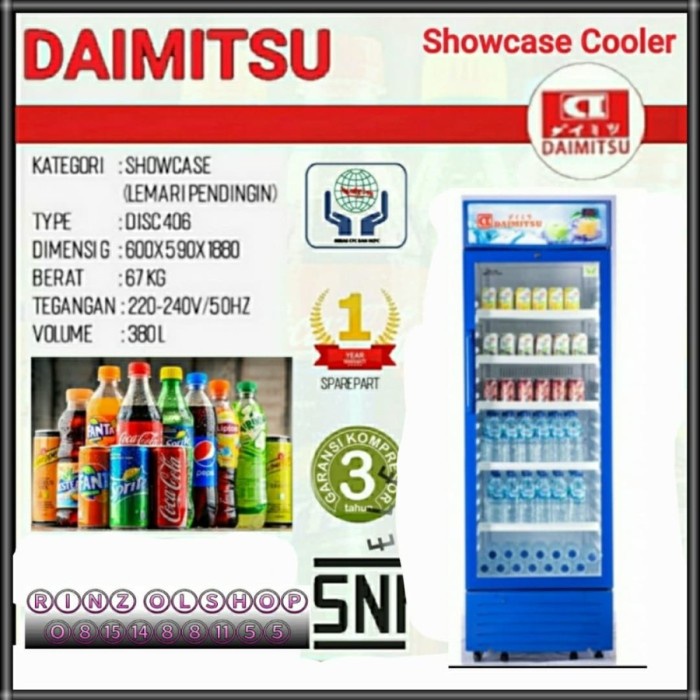 Daimitsu DISC406 Showcase 5 Rak 380 Liter | Daiichi Disc 406