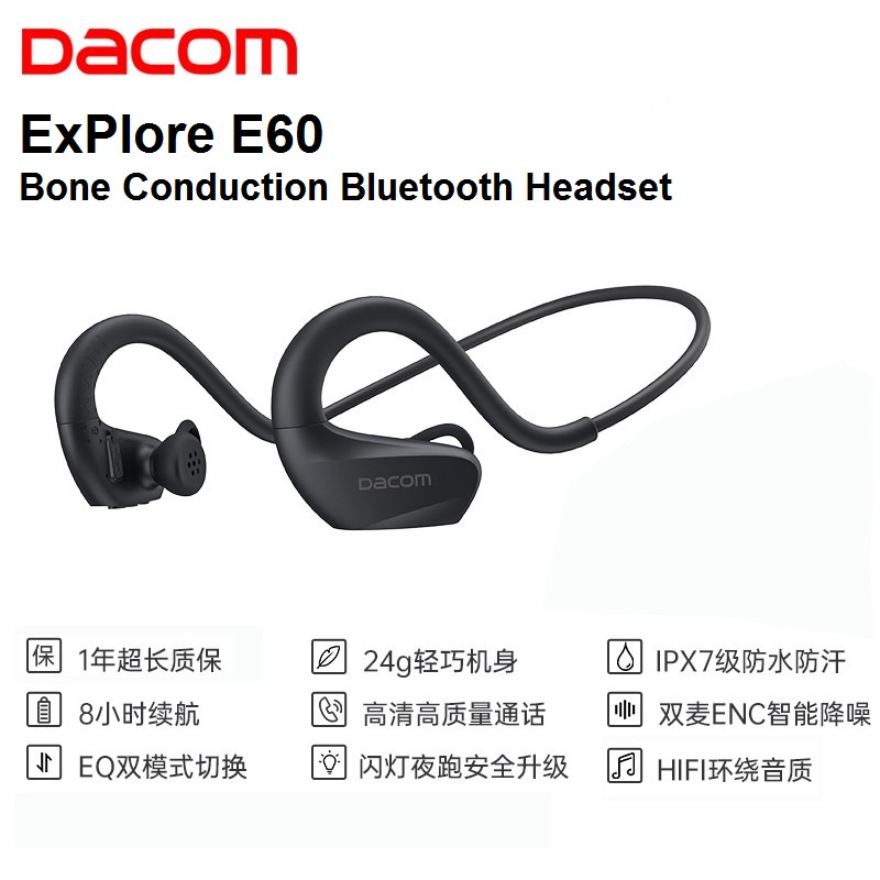 AKN88 - DACOM EXPLORE E60 - Bone Conduction Sport IPX7 Bluetooth Headset