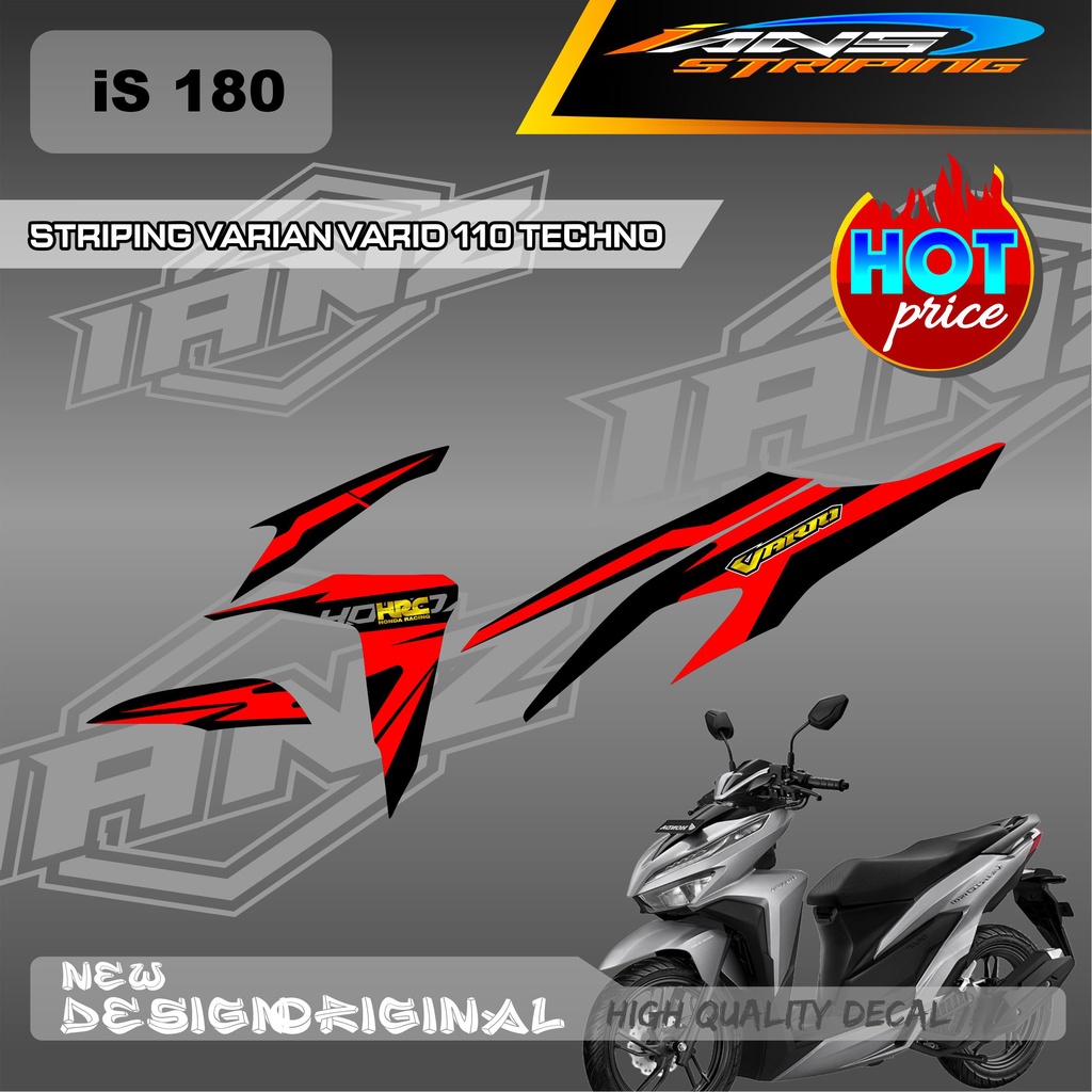 TERBARU STIKER STRIPING MOTOR HONDA VARIO TECHNO 110 VARIASI DESAIN WARNA / STIKER DECAL HONDA VARIO110 / DECAL KERETA HONDA VARIO TECHNO  IS180