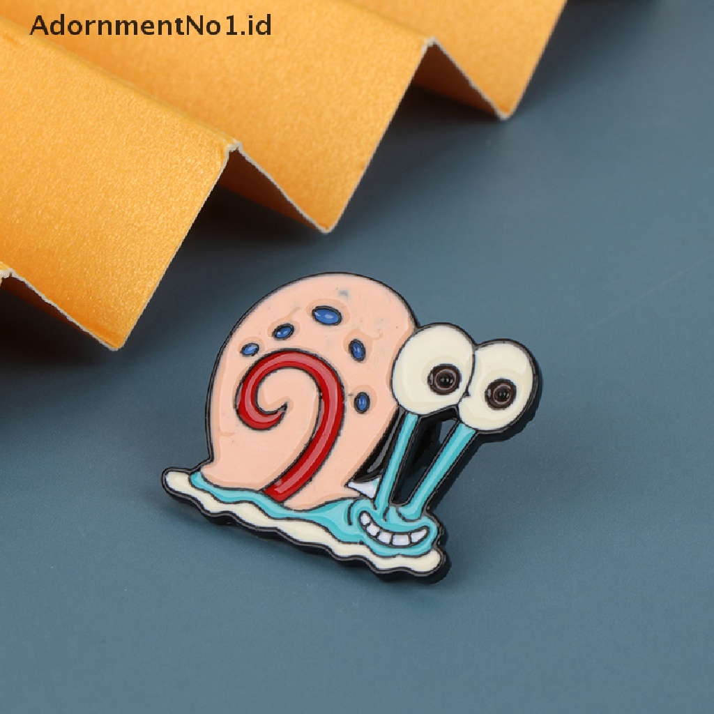 [AdornmentNo1] Kartun Hewan Siput Enamel Bros Karakter Anime Manis Paduan Pin Lencana Aksesoris Baju Perhiasan Hadiah Tas Pakaian Bros [ID]