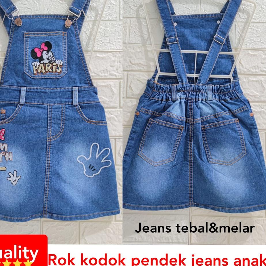 ♗ rkpd/overall/wearpack/rok kodok pendek jeans anak perempuan berkualitas/termurah/kodok jeans 2-9th