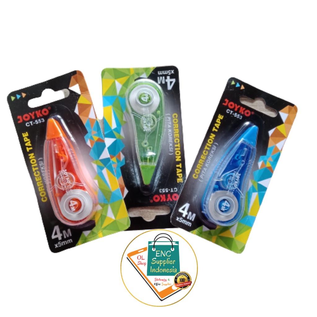 

joyko 1 buah tipe x Correction Tape Pita Koreksi 4m x 5mm ct-553 joyko per pcs - enc.sup